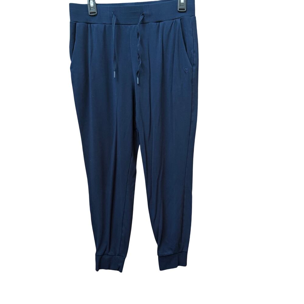 Cozy Earth Women's Navy Bamboo Jersey Jogger Pants Pockets Elastic Waist Sz M